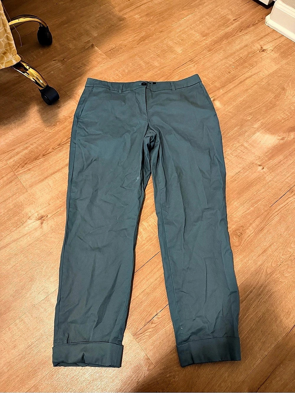 WILDFANG The Essential Trouser Straight Leg Pants Teal Size 10